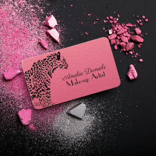 Elegant Rosa och svart Jaguar-konfektion - Busines Visitkort