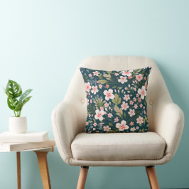 Elegant rosa och vit blomsterdesign kudde