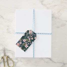 Elegant rosa och vit blomsterdesign presentetikett