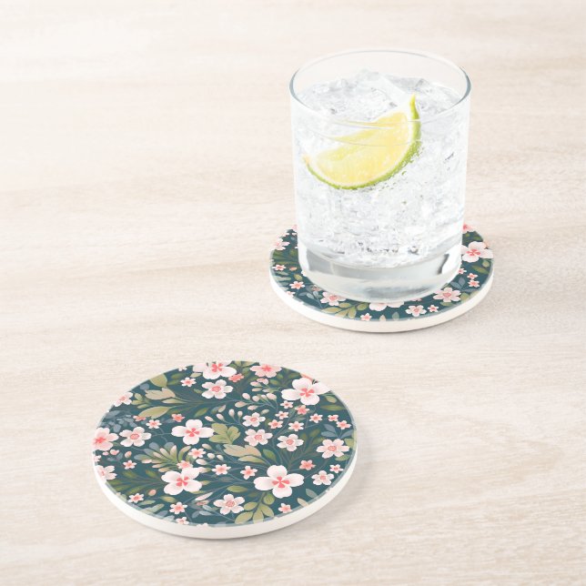 Elegant rosa och vit blomsterdesign  underlägg (Sidan)