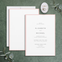 Elegant  Rosa och vit typografi Bröllop