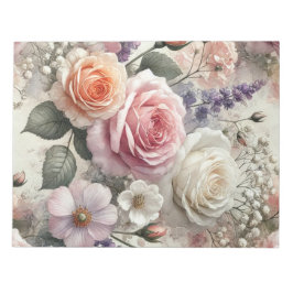Elegant Rosa och Vita Rosor Anteckningsblock