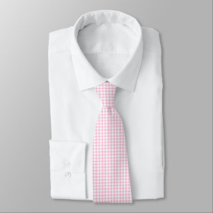 Elegant Rosa och White Gingham Mönster Slips