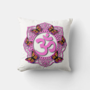 Elegant Rosa ohm mandala Monarch butterflies Kudde