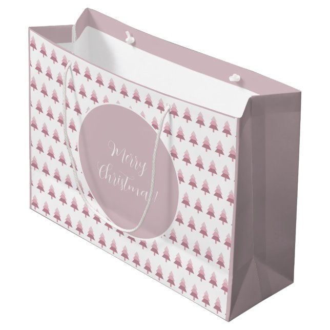 Elegant Rosa Ombre Julgran Mönster (Framsidan Vinklad)