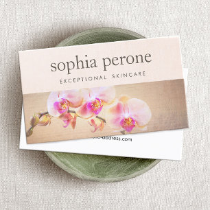 Elegant Rosa Orchid Blommigt Beauty Visitkort