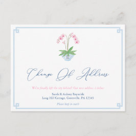 Elegant Rosa Orchid Ginger Burk Byte av Adress Meddelande Vykort