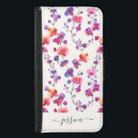 Elegant rosa orchid mönster-skript namn plånboksfodral för samsung galaxy s5<br><div class="desc">Elegant rosa orchid mönster Samsung Galaxy S5 Wallet Case.</div>