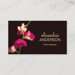 Elegant Rosa Orchid Photo Visitkort