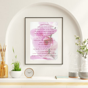 Elegant Rosa Orchid-skripttjänstinstans - bön Poster