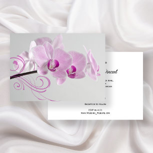 Elegant Rosa Orchids Bröllop Inbjudningar