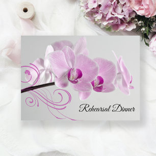 Elegant Rosa Orchids Bröllop Rehearsal Dinner Inbjudningar