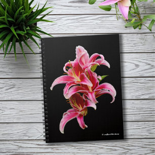Elegant Rosa Oriental Lilies Anteckningsbok