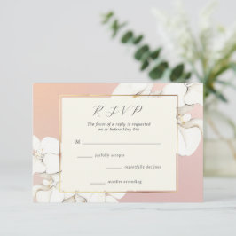 Elegant Rosa Orkidé Blommig Bröllop OSA Kort