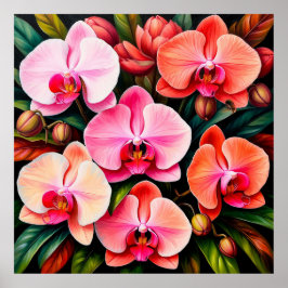 Elegant Rosa Orkidé Sofistikerad Hemdekor 🌸✨ Poster