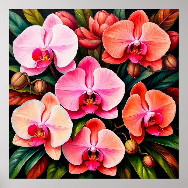 Elegant Rosa Orkidé Sofistikerad Hemdekor 🌸✨ Poster (Framsidan)