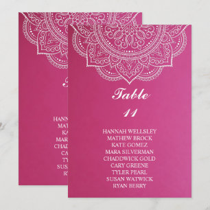 Elegant Rosa Paisley Bröllop Sittdiagram Inbjudningar