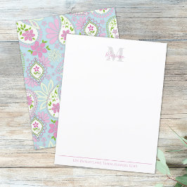 Elegant Rosa Paisley Snyggt Preppy Monogram
