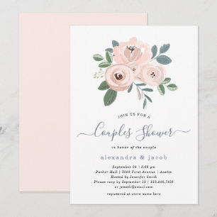 Elegant Rosa Par dusch Inbjudningar