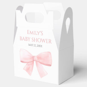 Elegant  Rosa Pastel Bow Girl Baby Shower Presentaskar