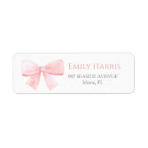 Elegant Rosa Pastel Bow Girl Baby Shower