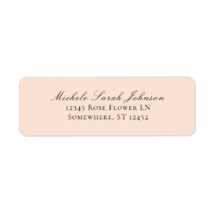 Elegant Rosa Pastel Minimalist Returadress Etikett