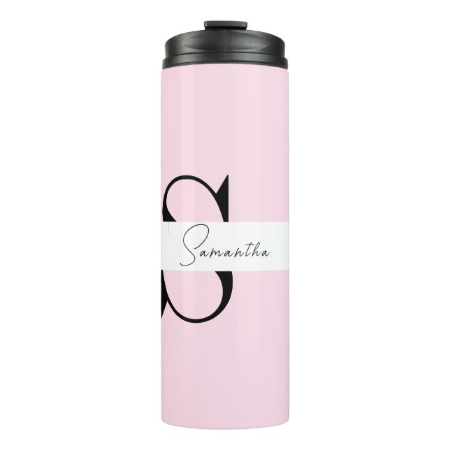 Elegant Rosa Pastel Personlig Thermal Tumbler (Framsida)
