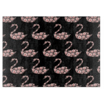 Elegant Rosa Pearl Svan på svart bakgrund