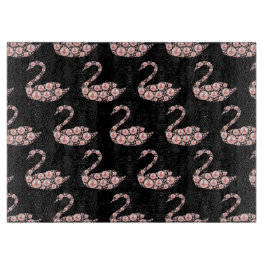 Elegant Rosa Pearl Svan på svart bakgrund