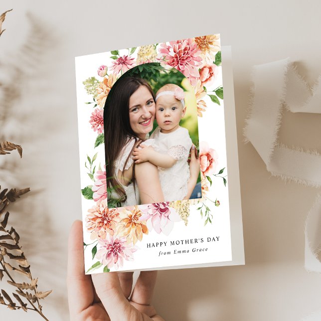 Elegant Rosa Peonies 2 Photo Mors dag Helgkort (Skapare uppladdad)