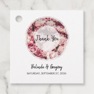 Elegant Rosa Peonies Bröllop Gift Gåvor Etiketter