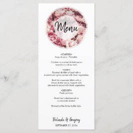 Elegant Rosa Peonies Bröllop Menu Meny