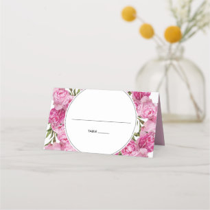 Elegant Rosa Peonies Bröllop Place Card Placeringskort