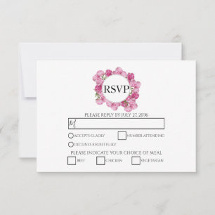 Elegant Rosa Peonies Bröllops OSA Cards Kort