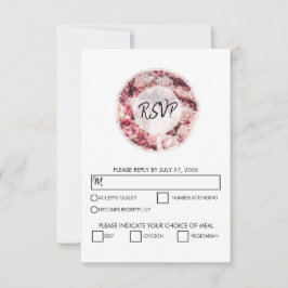 Elegant Rosa Peonies Bröllops OSA Cards Kort