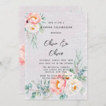 Elegant Rosa Peonies Eucalyptus Bröllop