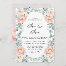 Elegant Rosa Peonies och Eucalyptus Bröllop