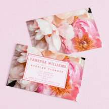Elegant Rosa Peonies - Personlig Affärskort