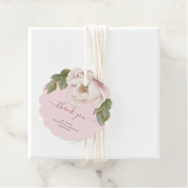 Elegant Rosa Peony Blommig Tacksamt Bröllopspresen Gåvor Etiketter