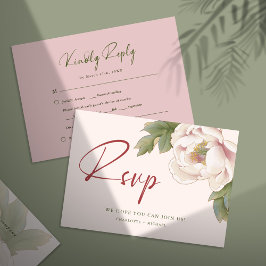 Elegant  Rosa Peony Blommigt Bröllop OSA Card Inbjudningar