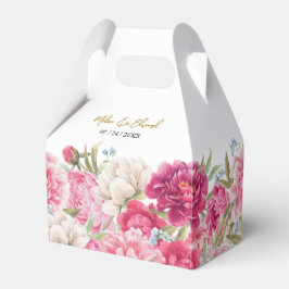 Elegant Rosa Peony Blommigt Bröllop Presentaskar