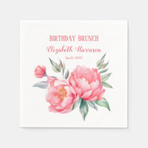Elegant Rosa Peony Botanical Birthday Brunch