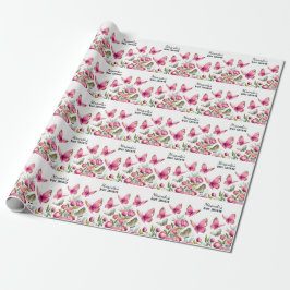 Elegant Rosa Peony & Butterflies Girl Baby Shower Presentpapper