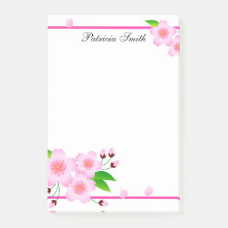 Elegant Rosa Peony Flower Personlig Post-it Block