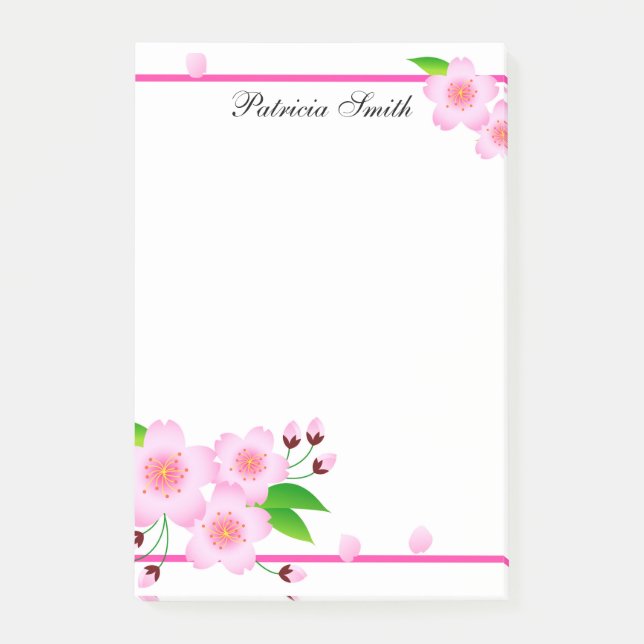 Elegant Rosa Peony Flower Personlig Post-it Block (Framsida)