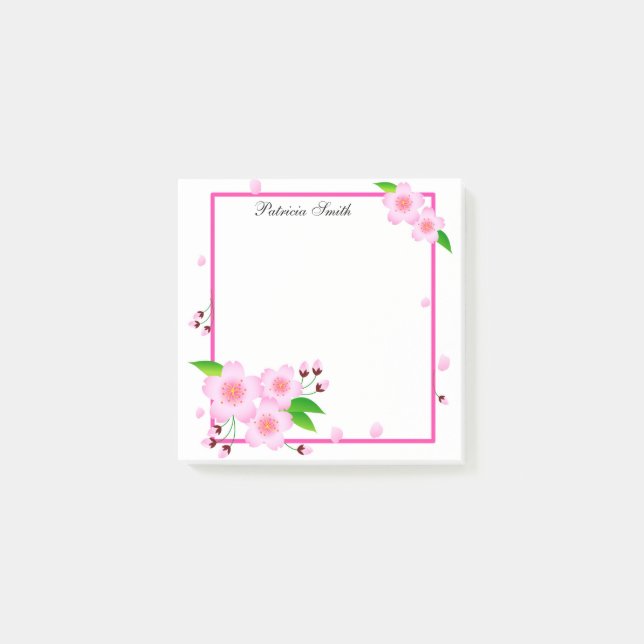 Elegant Rosa Peony Flower Personlig Post-it Block (Framsida)