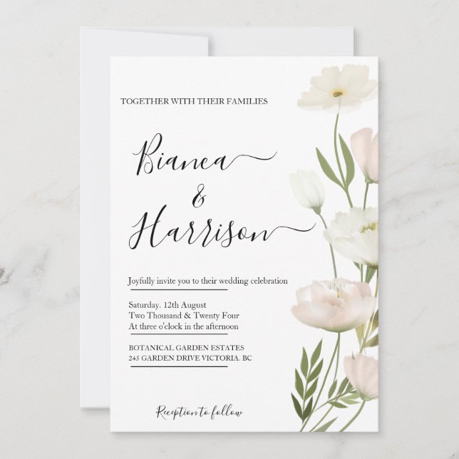 Elegant Rosa Peony Photo Spara Datumet (Framsida)