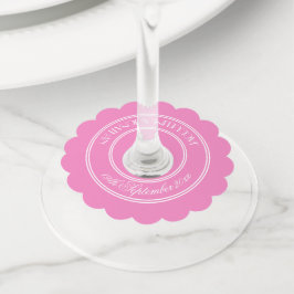 elegant rosa personlig namn vin Glasmärkre