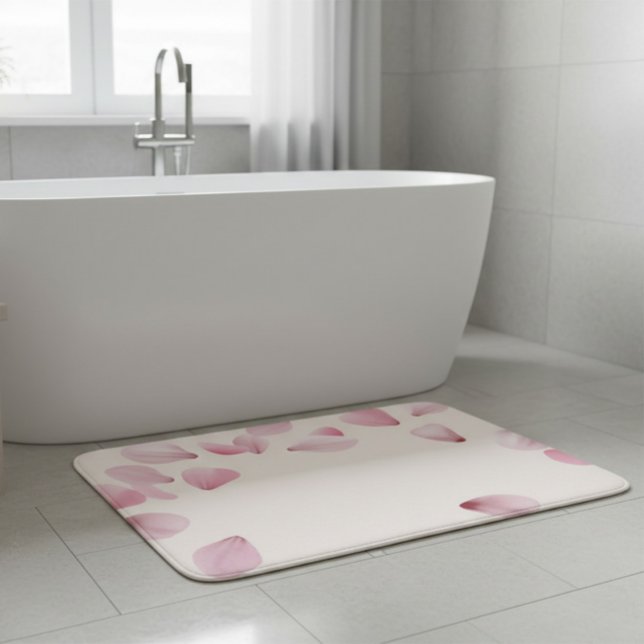 Elegant Rosa Petal Bath Mat Badrumsmatta (Skapare uppladdad)