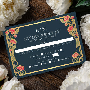 Elegant Rosa Pion Konstnärsnyal Floral Bröllop OSA Kort